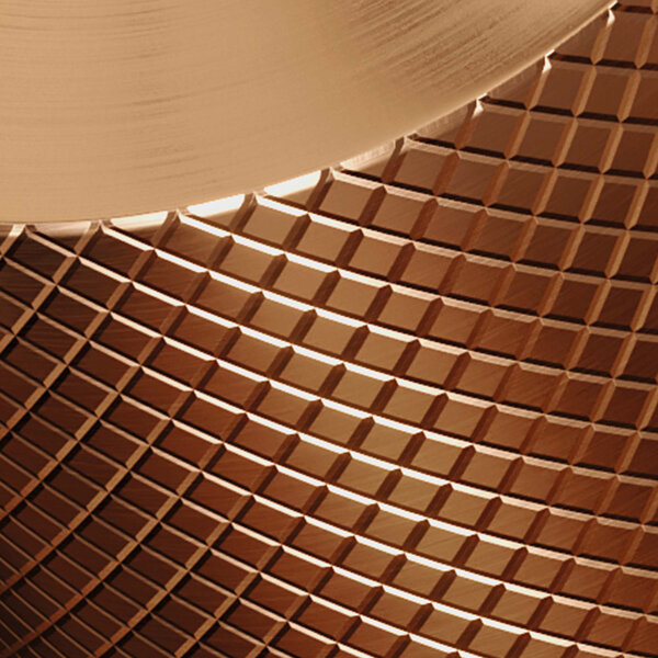 Brauer Brauer Copper Carving Opbouw Wastafelmengkraan - Model A - Hoog - Geribbeld Hendel - PVD - PVD - Geborsteld Koper