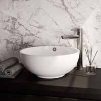Brauer Brauer Brushed Carving Opbouw Wastafelmengkraan - Model A - Hoog - Geribbeld Hendel - PVD - PVD - Geborsteld RVS