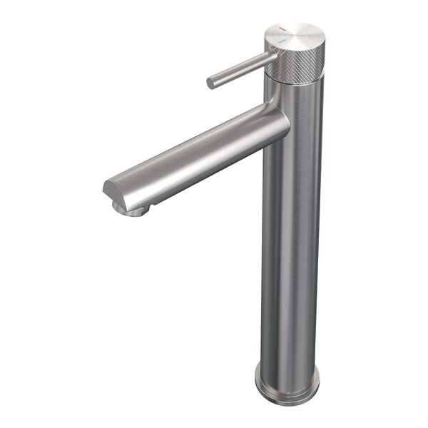 Brauer Brauer Brushed Carving Opbouw Wastafelmengkraan - Model A - Hoog - Geribbeld Hendel - PVD - PVD - Geborsteld RVS