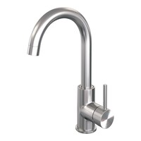 Brauer Brauer Brushed Carving Opbouw Wastafelmengkraan met Draaibare Ronde Uitloop - Model A - Hoog - Geribbeld Hendel - PVD - PVD - Geborsteld RVS
