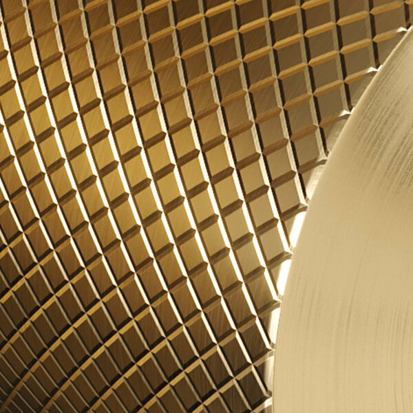 Brauer Brauer Gold Carving Opbouw Wastafelmengkraan met Draaibare Ronde Uitloop - Model A - Hoog - Geribbeld Hendel - PVD - PVD - Geborsteld Goud