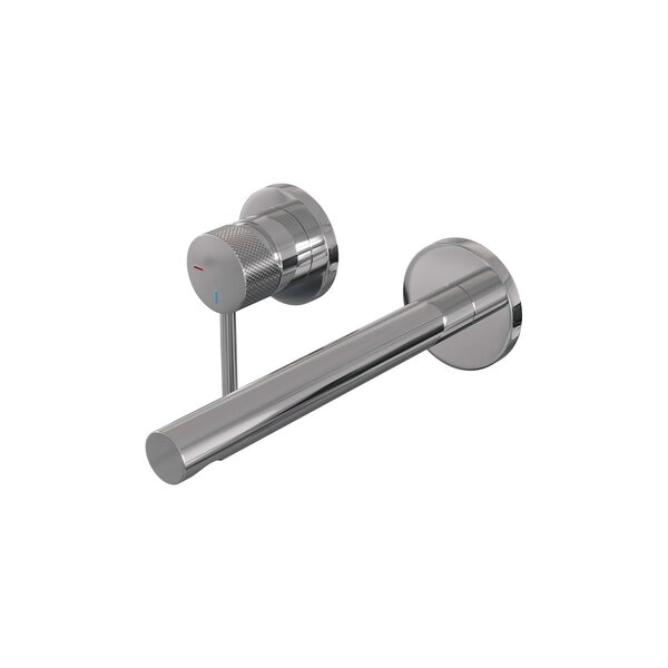 Brauer Brauer Chrome Carving Inbouw Wastafelmengkraan met Rechte Uitloop & Rozetten - Model A1 - Geribbeld Hendel Links - Chroom