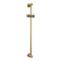 Brauer Brauer Gold Carving Thermostatische Opbouw Badkraan met Omstel, Glijstang, Staafhanddouche & Doucheslang - Set 1 - Geribbeld Draaiknoppen - PVD - Geborsteld Goud