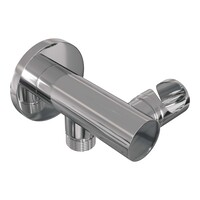 Brauer Brauer Chrome Carving Thermostatische Inbouw Badkraan met Omstel, Uitloop, Drukknoppen, Wandhouder met Wateruitlaat, 3-Standen Handdouche & Doucheslang - Set 4 - Geribbeld Draaiknoppen - Chroom