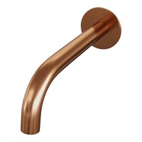 Brauer Brauer Copper Carving Thermostatische Inbouw Badkraan met Omstel, Uitloop, Drukknoppen, Wandhouder met Wateruitlaat, 3-Standen Handdouche & Doucheslang - Set 4 - Geribbeld Draaiknoppen - PVD - Geborsteld Koper
