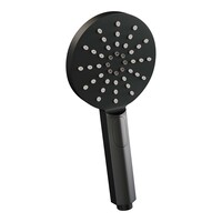 Brauer Brauer Black Carving Regendoucheset: Thermostatische Opbouwkraan met Stijgbuis, Douchekop 30cm, 3-Standen Handdouche & Doucheslang - Set 4 - Geribbeld Draaiknoppen - Mat Zwart