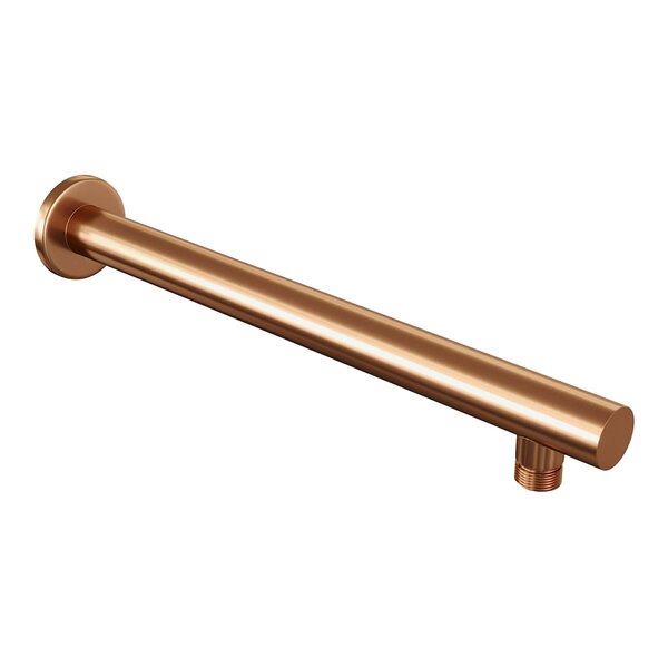Brauer Brauer Copper Carving Regendoucheset: Thermostatische Inbouwkraan met Stopkranen, Rechte Wandarm, Douchekop 30cm, Wandhouder met Wateruitlaat, Staafhanddouche & Doucheslang - Set 2 - Geribbeld Draaiknoppen - PVD - Geborsteld Koper