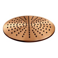 Brauer Brauer Copper Carving Regendoucheset: Thermostatische Inbouwkraan met Stopkranen, Rechte Wandarm, Douchekop 30cm, Wandhouder met Wateruitlaat, Staafhanddouche & Doucheslang - Set 2 - Geribbeld Draaiknoppen - PVD - Geborsteld Koper