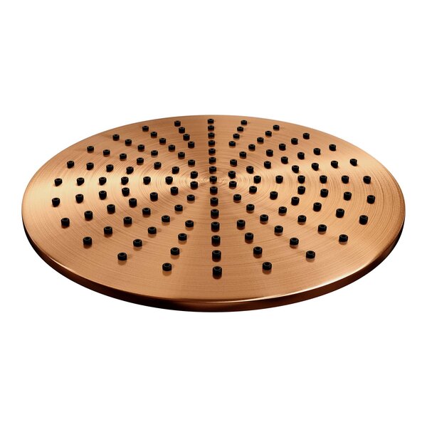 Brauer Brauer Copper Carving Regendoucheset: Thermostatische Inbouwkraan met Stopkranen, Rechte Wandarm, Douchekop 30cm, Wandhouder met Wateruitlaat, Staafhanddouche & Doucheslang - Set 2 - Geribbeld Draaiknoppen - PVD - Geborsteld Koper