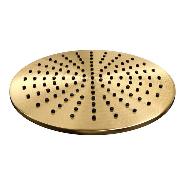 Brauer Brauer Gold Carving Regendoucheset: Thermostatische Inbouwkraan met Stopkranen, Rechte Wandarm, Douchekop 30cm, Glijstang met Wateruitlaat, Staafhanddouche & Doucheslang - Set 14 - Geribbeld Draaiknoppen - PVD - Geborsteld Goud