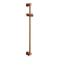 Brauer Brauer Copper Carving Regendoucheset: Thermostatische Inbouwkraan met 3-Weg Omstel, Rechte Wandarm, Douchekop 20cm, Glijstang met Wateruitlaat, Staafhanddouche & Doucheslang - Set 37 - Geribbeld Draaiknoppen - PVD - Geborsteld Koper