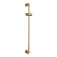 Brauer Brauer Gold Carving Regendoucheset: Thermostatische Inbouwkraan met 3-Weg Omstel, Gebogen Wandarm, Douchekop 20cm, Glijstang met Wateruitlaat, Staafhanddouche & Doucheslang - Set 39 - Geribbeld Draaiknoppen - PVD - Geborsteld Goud