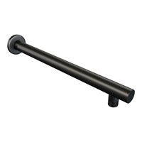 Brauer Brauer Black Carving Regendoucheset: Thermostatische Inbouwkraan met Drukknoppen, Rechte Wandarm, Douchekop 20cm, Wandhouder met Wateruitlaat, Staafhanddouche & Doucheslang - Set 49 - Geribbeld Draaiknoppen - Mat Zwart