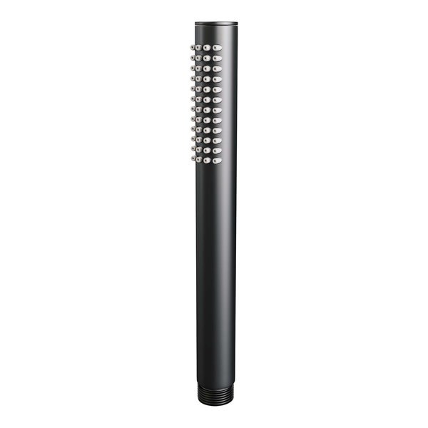 Brauer Brauer Black Carving Regendoucheset: Thermostatische Inbouwkraan met Drukknoppen, Rechte Wandarm, Douchekop 20cm, Wandhouder met Wateruitlaat, Staafhanddouche & Doucheslang - Set 49 - Geribbeld Draaiknoppen - Mat Zwart