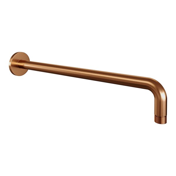 Brauer Brauer Copper Carving Regendoucheset: Thermostatische Inbouwkraan met 3-Weg Omstel, Gebogen Wandarm, Douchekop 30cm, Glijstang met Wateruitlaat, 3-Standen Handdouche & Doucheslang - Set 46 - Geribbeld Draaiknoppen - PVD - Geborsteld Koper