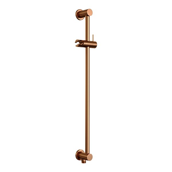 Brauer Brauer Copper Carving Regendoucheset: Thermostatische Inbouwkraan met Drukknoppen, Plafondarm, Douchekop 30cm, Glijstang met Wateruitlaat, 3-Standen Handdouche & Doucheslang - Set 72 - Geribbeld Draaiknoppen - PVD - Geborsteld Koper