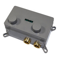Brauer Brauer Gunmetal Carving Regendoucheset: Thermostatische Inbouwkraan met Drukknoppen, Plafondarm, Douchekop 30cm, Glijstang met Wateruitlaat, 3-Standen Handdouche & Doucheslang - Set 72 - Geribbeld Draaiknoppen - PVD - Geborsteld Gunmetal