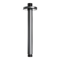 Brauer Brauer Gunmetal Carving Regendoucheset: Thermostatische Inbouwkraan met Drukknoppen, Plafondarm, Douchekop 30cm, Glijstang met Wateruitlaat, 3-Standen Handdouche & Doucheslang - Set 72 - Geribbeld Draaiknoppen - PVD - Geborsteld Gunmetal