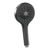 Brauer Brauer Gunmetal Carving Regendoucheset: Thermostatische Inbouwkraan met Drukknoppen, Plafondarm, Douchekop 30cm, Glijstang met Wateruitlaat, 3-Standen Handdouche & Doucheslang - Set 72 - Geribbeld Draaiknoppen - PVD - Geborsteld Gunmetal