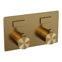 Brauer Brauer Gold Edition Thermostatisch Inbouwkraan met 2-Weg Omstel - 2 Drukknoppen & 2 Draaiknoppen - PVD - Geborsteld Goud