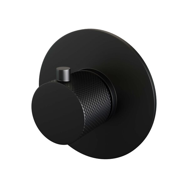 Brauer Brauer Black Carving Inbouw Thermostaat - Geribbeld Draaiknop - Mat Zwart