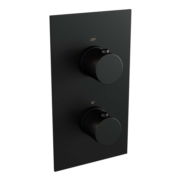 Brauer Brauer Black Edition Thermostatisch Inbouwkraan met 3-Weg Omstel - Draaiknoppen - Mat Zwart