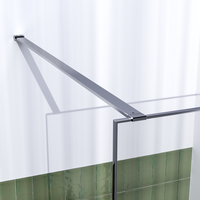 Brauer Brauer Chrome Frame - Inloopdouche - 8mm Helder Glaswand met Frame - 90x200cm - Muurprofiel & Stabilisatiestang - Chroom