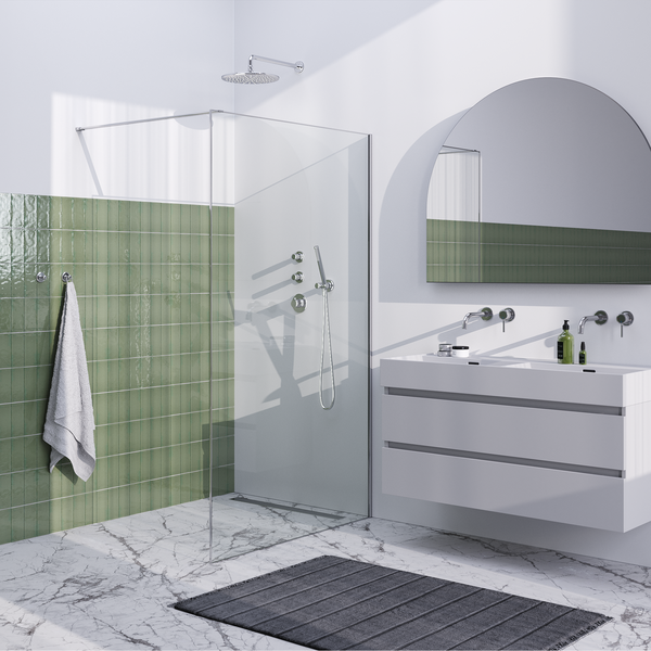 Brauer Brauer Chrome Frame - Inloopdouche - 8mm Helder Glaswand met Frame - 120x200cm - Muurprofiel & Stabilisatiestang - Chroom