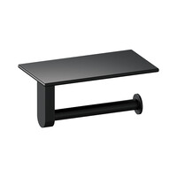Brauer Brauer Black Edition Toiletrolhouder met Planchet - Mat Zwart
