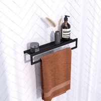 Brauer Brauer Black Edition Handdoekrek met Planchet - Mat Zwart