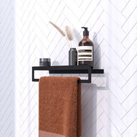 Brauer Brauer Black Edition Handdoekrek met Planchet - Mat Zwart