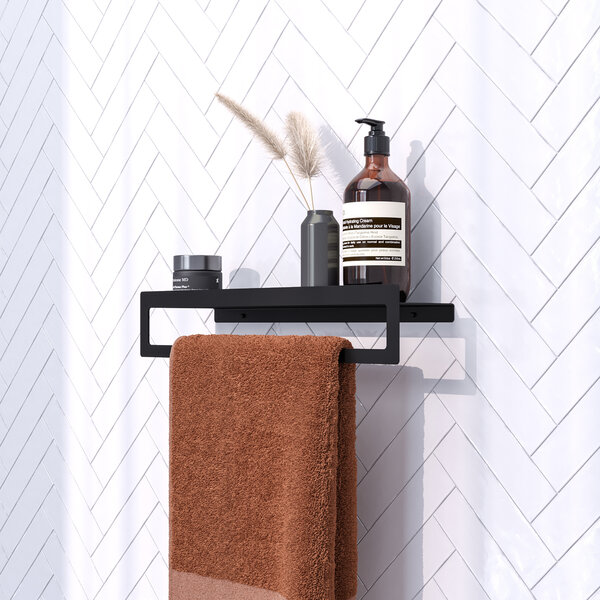 Brauer Brauer Black Edition Handdoekrek met Planchet - Mat Zwart