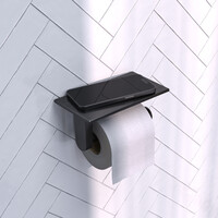Brauer Brauer Gunmetal Edition Toiletrolhouder met Planchet - PVD - Geborsteld Gunmetal