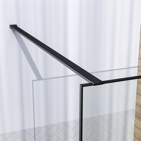 Brauer Brauer Black Frame - Inloopdouche - 8mm Helder Glaswand met Frame - 100x200cm - Muurprofiel & Stabilisatiestang - Mat Zwart