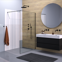 Brauer Brauer Black Frame - Inloopdouche - 8mm Helder Glaswand met Frame - 120x200cm - Muurprofiel & Stabilisatiestang - Mat Zwart