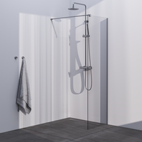 Brauer Brauer Brushed Season Inloopdouche - 8mm Helder Glaswand - 70x200cm - Muurprofiel & Stabilisatiestang - Geborsteld RVS