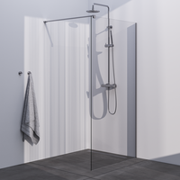 Brauer Brauer Brushed Season Inloopdouche - 8mm Helder Glaswand - 110x200cm - Muurprofiel & Stabilisatiestang - Geborsteld RVS