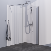 Brauer Brauer Brushed Season Inloopdouche - 8mm Helder Glaswand - 130x200cm - Muurprofiel & Stabilisatiestang - Geborsteld RVS