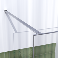 Brauer Brauer Brushed Frame - Inloopdouche - 8mm Helder Glaswand met Frame - 90x200cm - Muurprofiel & Stabilisatiestang - Geborsteld RVS