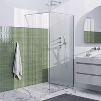 Brauer Brauer Brushed Frame - Inloopdouche - 8mm Helder Glaswand met Frame - 100x200cm - Muurprofiel & Stabilisatiestang - Geborsteld RVS