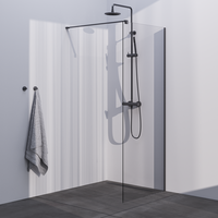 Brauer Brauer Gunmetal Season Inloopdouche - 8mm Helder Glaswand - 80x200cm - Muurprofiel & Stabilisatiestang - Geborsteld Gunmetal
