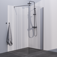 Brauer Brauer Gunmetal Season Inloopdouche - 8mm Helder Glaswand - 100x200cm - Muurprofiel & Stabilisatiestang - Geborsteld Gunmetal