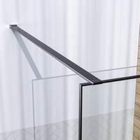 Brauer Brauer Gunmetal Frame - Inloopdouche - 8mm Helder Glaswand met Frame - 90x200cm - Muurprofiel & Stabilisatiestang - Geborsteld Gunmetal