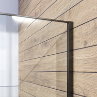 Brauer Brauer Gunmetal Frame - Inloopdouche - 8mm Helder Glaswand met Frame - 90x200cm - Muurprofiel & Stabilisatiestang - Geborsteld Gunmetal