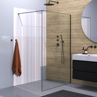 Brauer Brauer Gunmetal Frame - Inloopdouche - 8mm Helder Glaswand met Frame - 120x200cm - Muurprofiel & Stabilisatiestang - Geborsteld Gunmetal
