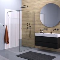 Brauer Brauer Gunmetal Frame - Inloopdouche - 8mm Helder Glaswand met Frame - 120x200cm - Muurprofiel & Stabilisatiestang - Geborsteld Gunmetal