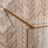 Brauer Brauer Gold Frame - Inloopdouche - 8mm Helder Glaswand met Frame - 90x200cm - Muurprofiel & Stabilisatiestang - Geborsteld Goud