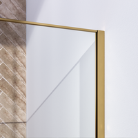 Brauer Brauer Gold Frame - Inloopdouche - 8mm Helder Glaswand met Frame - 90x200cm - Muurprofiel & Stabilisatiestang - Geborsteld Goud