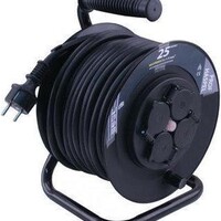 Q-Link Q-Link Kabelhaspel Prof met Randaarde - Spatwaterdicht (IP44) - 3x1,5mm - 25mtr - Zwart