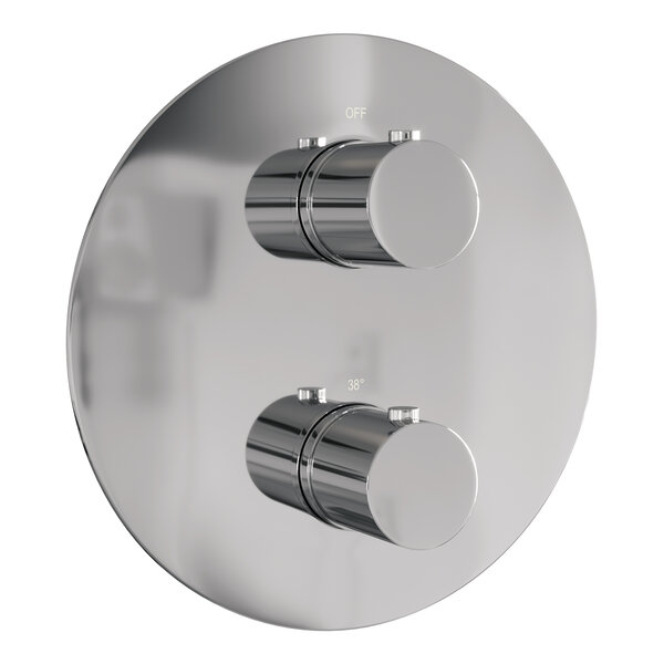 Brauer Brauer Chrome Edition Regendoucheset: Thermostatische Inbouwkraan met 3-Weg Omstel, Gebogen Wandarm, Douchekop Ø30cm, Wandaansluitbocht, Staafhanddouche & Doucheslang - Set 76 - Draaiknoppen - Chroom